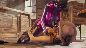 Cowgirl Futa Fuck Widowmaker Overwatch - Car Toon