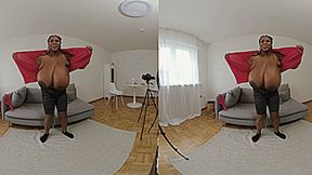 VR180 3D - Pam in: this Button Shirt can't hold back those Huge Black Breasts (Clip No 2991 - 6K mp4 version)