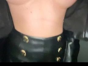 Blonde German Teen in Leather Gets Difficult and Cumshot