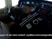 Pilot Daddy gets Blowjob from co-pilot boy in airplane