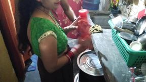 Very Cute Sexy Indian Housewife Kitchen Sex