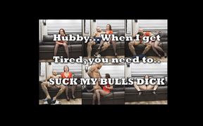My Cuckold Hubby Sucks My Bull&#039;s Dick When I&#039;m Too Tired