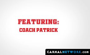 Sport coach mesmerized by Ethan Tate hot twink looks and big dick