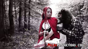 The red riding hood Brind Love gets banged by woodcutter outdoors