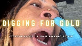 Digging For Gold - Extreme Close Up Nose Picking and Medical Glove Fetish with Temptress Mango