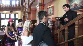 Savannah Gold gets black rod in her ass wearing garters