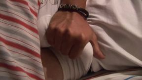 Nasty Milf spies her wanker stepson jerking off his cock and gets off