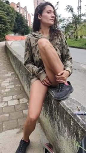 maggie inserts her dildo on the road