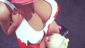 hooters chick gets railed by a futa - 3d porn parody