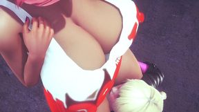 hooters chick gets railed by a futa - 3d porn parody