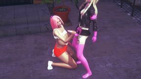 hooters chick gets railed by a futa - 3d porn parody