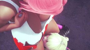 hooters chick gets railed by a futa - 3d porn parody