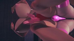 hooters chick gets railed by a futa - 3d porn parody