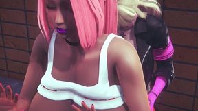 hooters chick gets railed by a futa - 3d porn parody