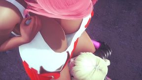 hooters chick gets railed by a futa - 3d porn parody