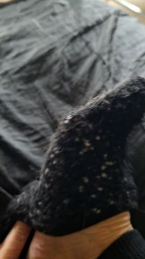 Fuzzy Sock Foot Peek-a-boo