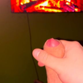 Blowing My Load by the Fireplace TV