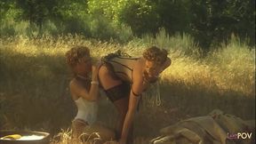 Wearing very provocative lingerie these lesbian maidens eat each others wet pussies