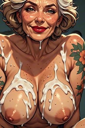 3D Freckled Women with Cum on Their Tits