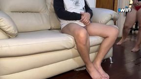 Huge Ass Mother-in-Law Watches Son-in-Law Masturbate and Teases Him ????????