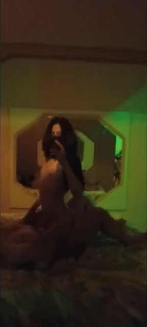 Femboy rides daddy rough until busty cumshot leaks hands free