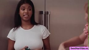 MILF Dana fucks her ebony stepdaughter