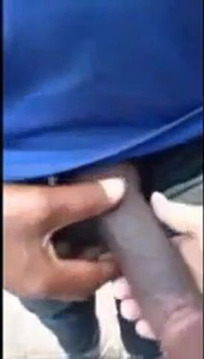 Playing with big black cock