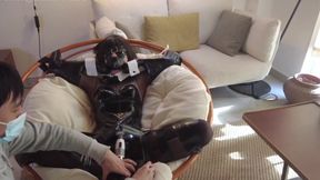 Mz16 - a Chinese Girl Wearing Black Stockings and a Latex Suit Is Bound with Duct Tape