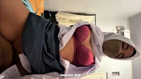 Hijab Girl From Islamic Boarding College 18+ Practices Biology with Her Teacher