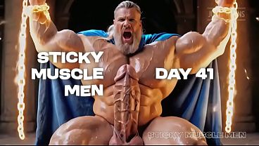 Sticky Muscle Men Day 41 Preview, AI-Generated Muscle Guys, Big Dicks, Big Cum Loads