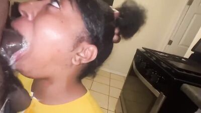 Petite Texas teen Houston slobbers on your dick while getting her ass drilled in HD