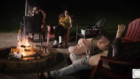 ”Submissive cum smore service by the fire”