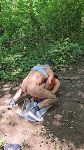 Fucking Hot Italian Stepdad in Woods Cruising Bareback