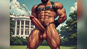 Muscular Boxers Naked and Cumming Outside White House Ai Art
