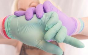 ASMR: 4 layers of nitrile gloves and cookie