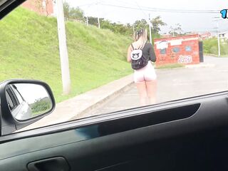 The hottest hotty ever. Hawt Colombian banging in the car.