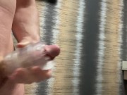 Making a deposit at the sperm bank with my fleshlight...