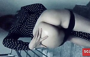 Part 2. While parents are at home, he cums on my ass in the entrance