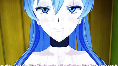 Akame shows off her amazing footjob skills in this hardcore creampie cartoon