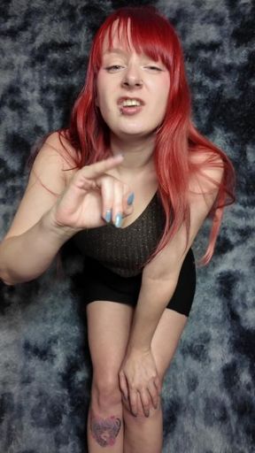 Princess Diss teases your small soft, cock with her spit, panties and red hair - Hairbrushing hair updo kink