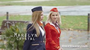 Lika Star and Marilyn Crystal, flight attendants fuck better