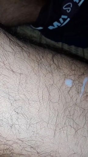Captivating moment from "Big Cumshot on my leg at night"
