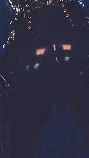 Big Natural Tits MILF in Latex Rubber Fetish Shiny Clothes.