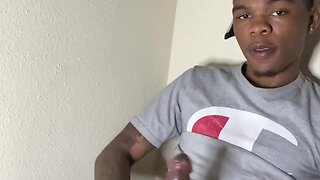 Sexy twink fuck off his huge chocolate pecker