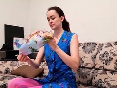 Cute curly brunette solo webcam masturbation