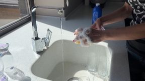 You love the soap on my hands, don't you