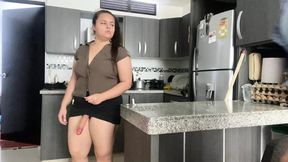New Babysitter's Strap-On Fun in the Kitchen