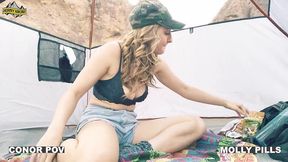 helpless lost girl fucks for shelter - anal plug big booty nympho shows gratitude by fucking stranger in tent - molly pills - accidental creampie cum in pussy - horny hiking amazing amateur babe