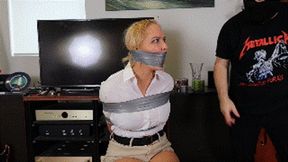 Anna Lee is an Interpol agent sent to Spain for a mission, but she's captured, tightly wraparound tape gagged and cruelly tied several times!