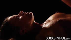 Sensual babe with natural tits gets BBC in romantic darkness